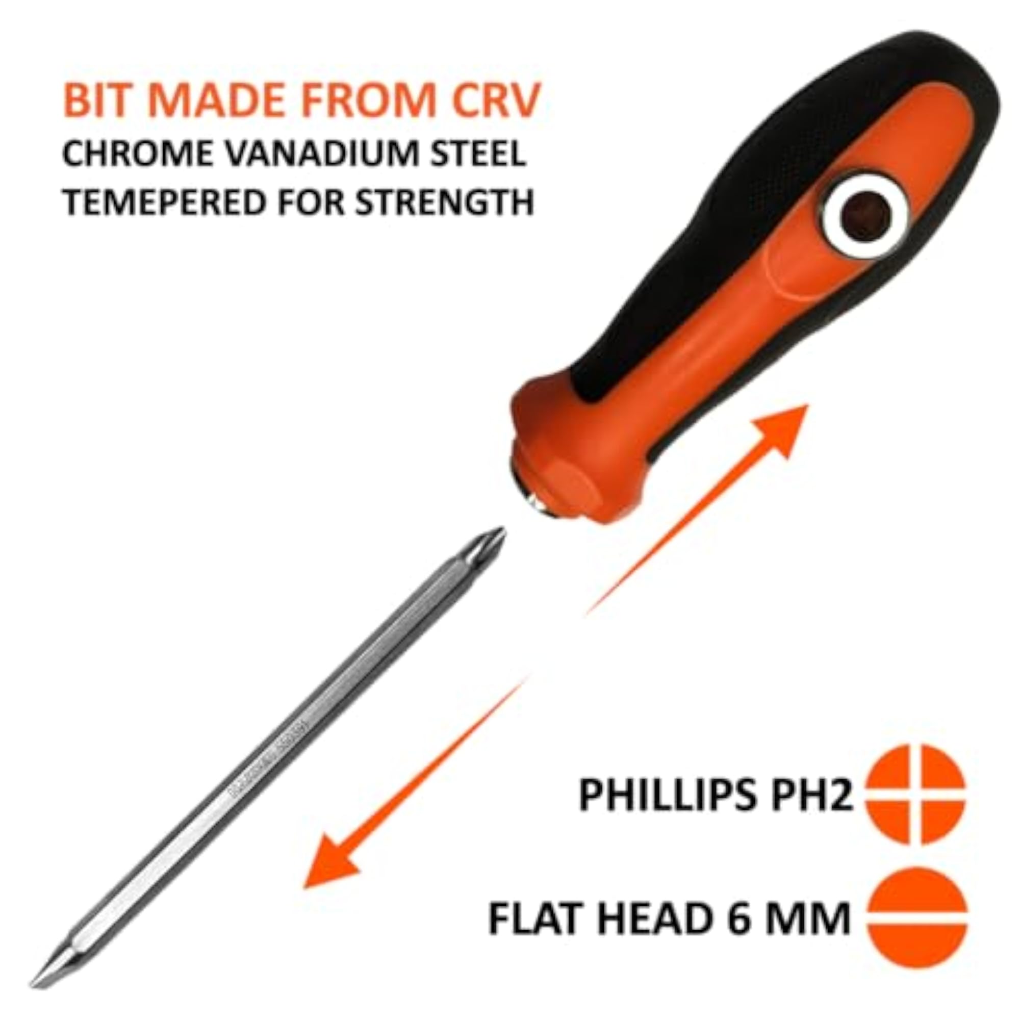 2 in 1 Screwdriver Slotted & Phillips Magnetic Tip
